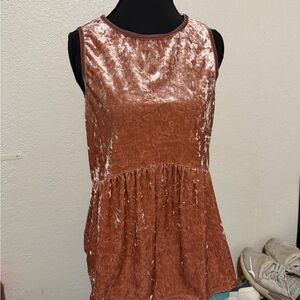 Knox Rose Velvet Sleeveless Blouse in Rust